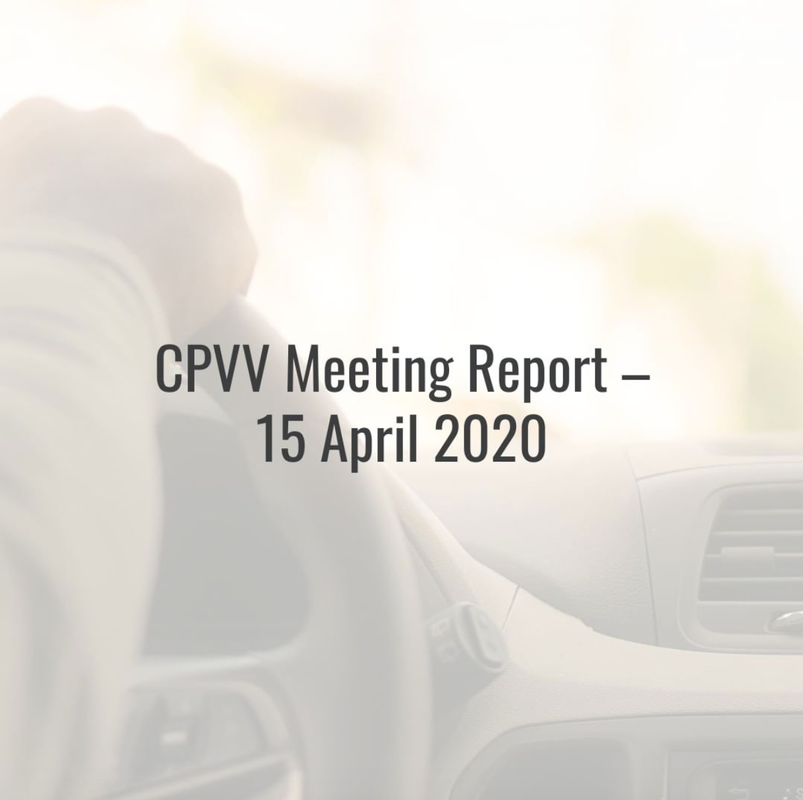 CPVV Meeting Report – 15 April 2020