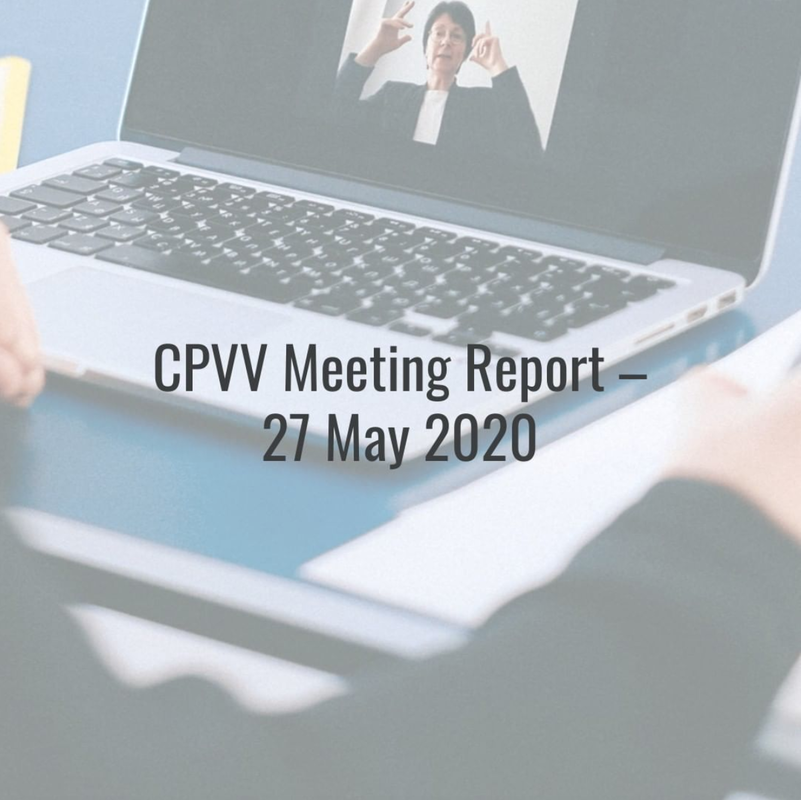 CPVV Meeting Report – 27 May 2020
